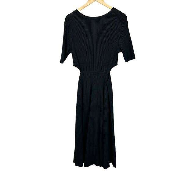 NEW Boden Cutout Knitted Ribbed Midi Black A-line Sweater Dress Minimalist Fall - Picture 11 of 14